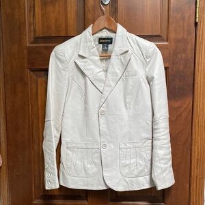 Metrostyle Ivory Leather Jacket
